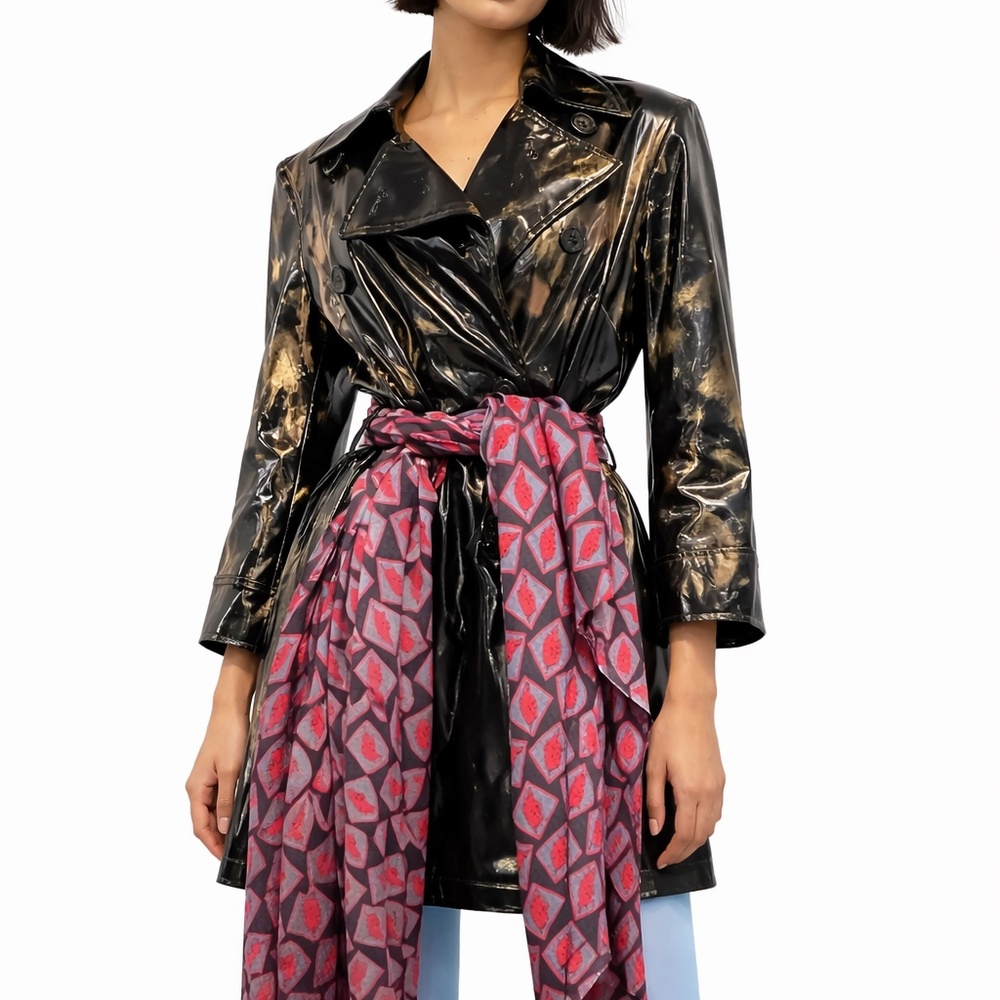 Custom Patent Leather Trench Coat